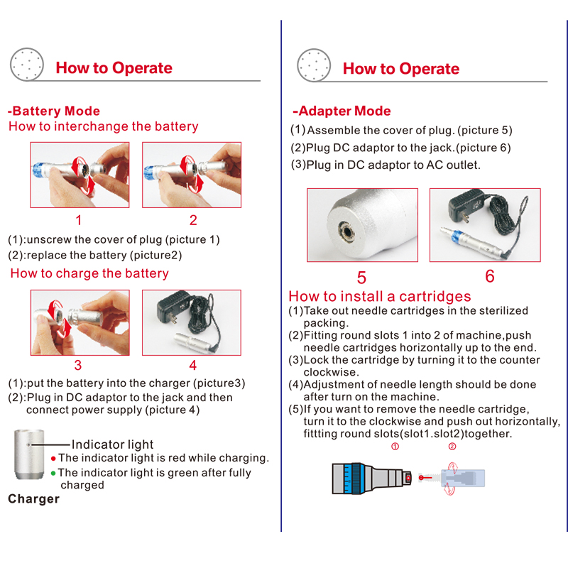 Microneedles Dermapen Wireless Dr Pen A6